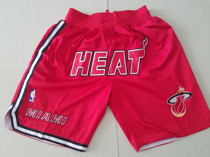 Men 2019 NBA Nike Miami Heat red shorts->chicago bulls->NBA Jersey